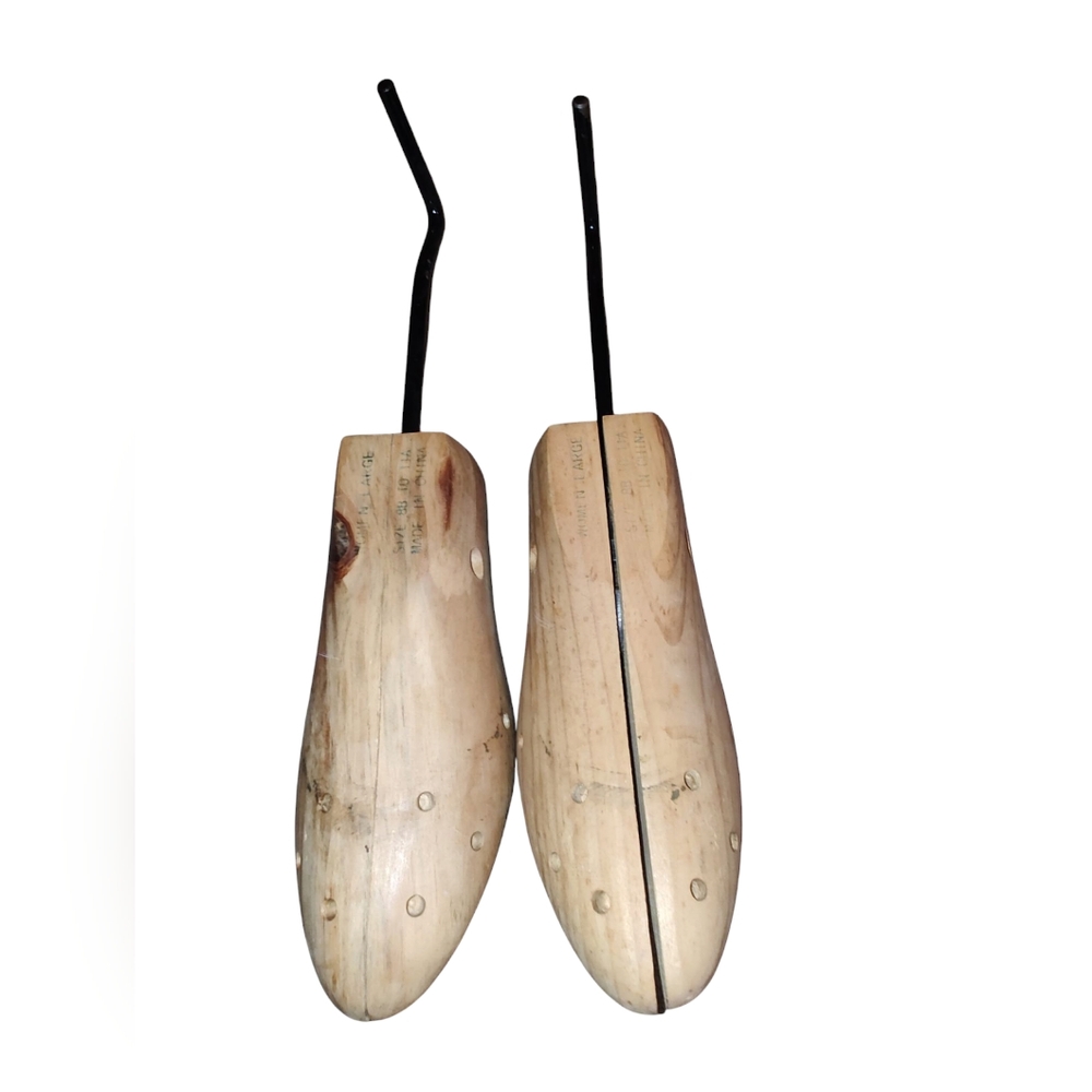 Vintage Pair Women's Size 8B-11A  Large Wood&Metal Shoe Trees/Forms/Stretchers
